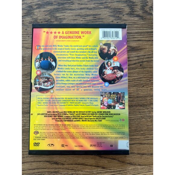 Willy Wonka & The Chocolate Factory 1971 DVD Family Comedy Gene Wilder Pre-Owned - Picture 2 of 4